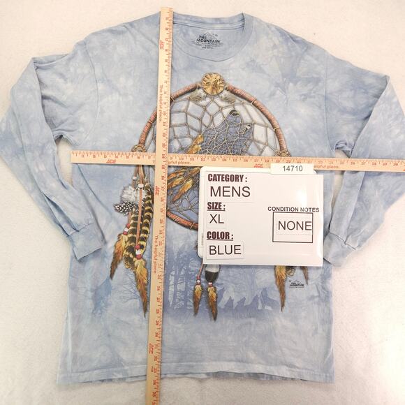 The Mountain Wolf Long Sleeve Casual Graphic T Shirt Adult Mens Size XL Blue - Picture 6 of 10